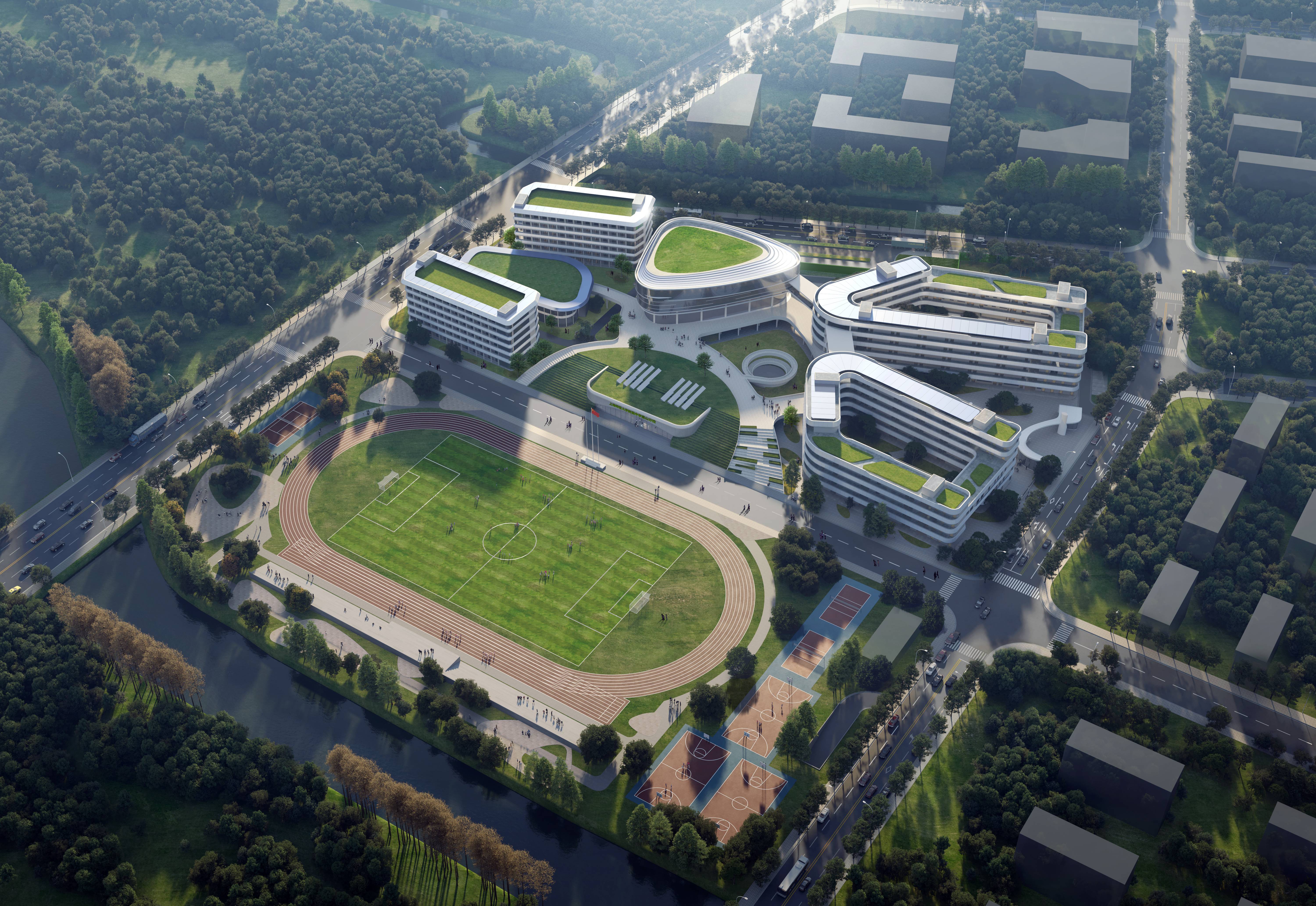 上海荷道建筑-上海師范大學附屬中學寶山分校新建工程（除樁基工程）?外墻鋁板及鋁合金格柵